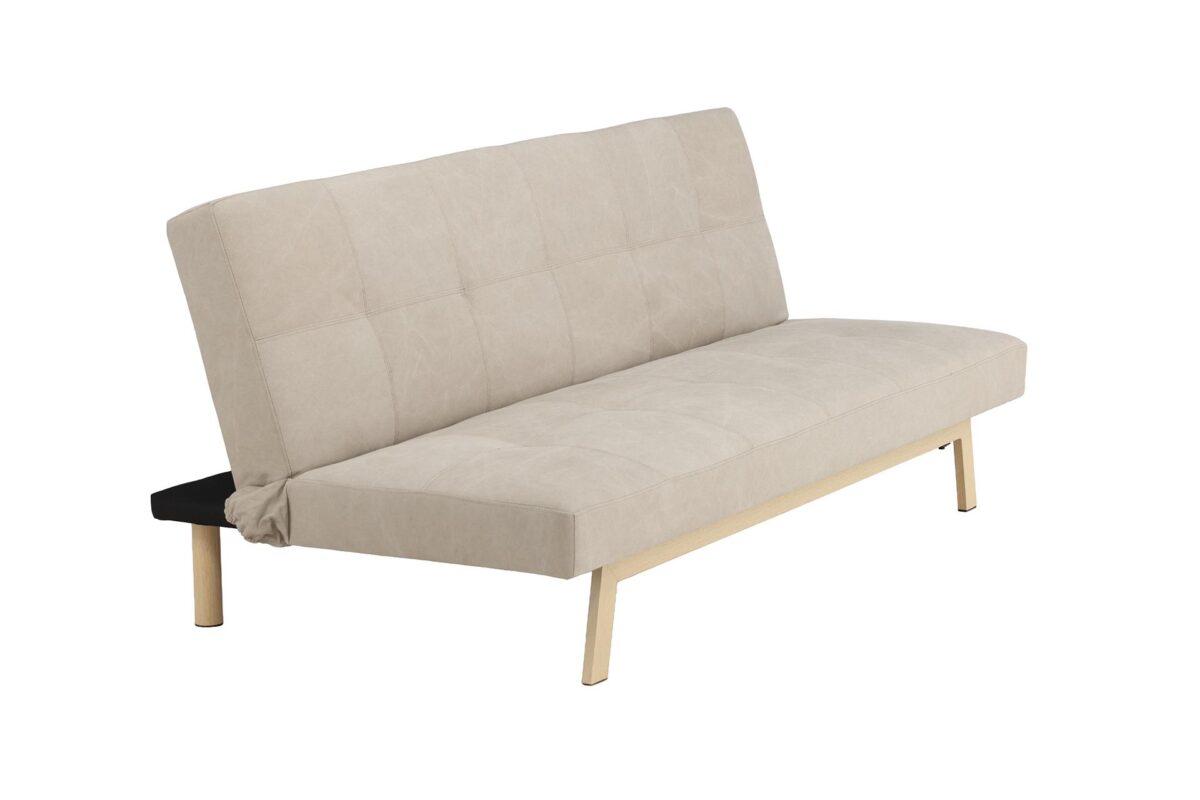 Eino_vuodesohva_beige3 Eino-vuodesohva yhdistää älykkään toiminnallisuuden ja modernin, pehmeälinjaisen muotoilun. Vuodesohvan viimeistelee puujäljitelmäinen teräsrunko, joka tuo luonnollisuutta sohvaan. Beige pellavakangasverhoilu tekee sohvasta ilmavan ja ajattoman, jolloin sohva on helppo yhdistää erilaisiin sisustustyyleihin.