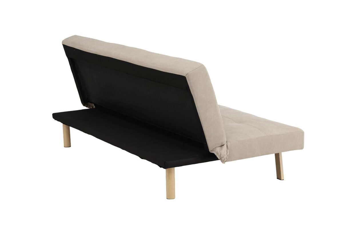 Eino_vuodesohva_beige5 Eino-vuodesohva yhdistää älykkään toiminnallisuuden ja modernin, pehmeälinjaisen muotoilun. Vuodesohvan viimeistelee puujäljitelmäinen teräsrunko, joka tuo luonnollisuutta sohvaan. Beige pellavakangasverhoilu tekee sohvasta ilmavan ja ajattoman, jolloin sohva on helppo yhdistää erilaisiin sisustustyyleihin.