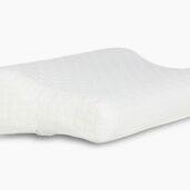 Ergo Sleep -tyynyssä on aaltomainen muotoilu, joka ohjaa nukkujan asennon oikeaksi