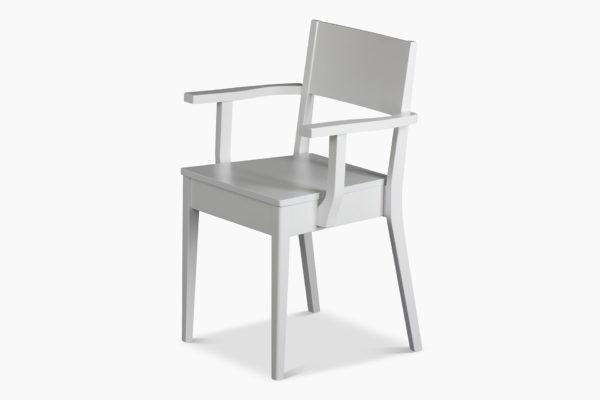 Valkoinen, käsinojallinen Isla-tuoli