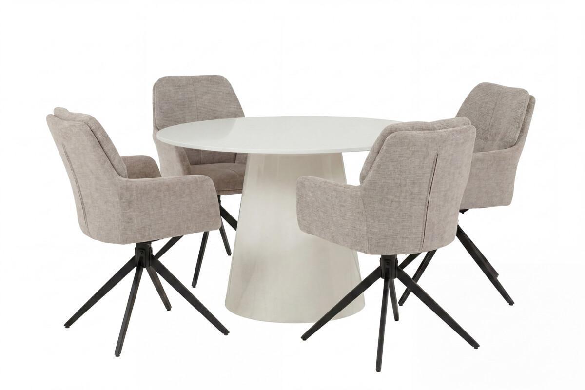 Nardo_tuoli_Taormina_pöytä_kiilto_beige_vaaka Tee jokaisesta ruokailuhetkestä entistä nautinnollisempi Nardo-tuolin avulla. Tuolin moderni muotoilu, tyylikkäät mustat jalat ja lämmin ruskea kangasverhoilu luovat harmonisen kokonaisuuden, joka sopii vaivattomasti niin skandinaaviseen kuin moderniinkin sisustukseen.
